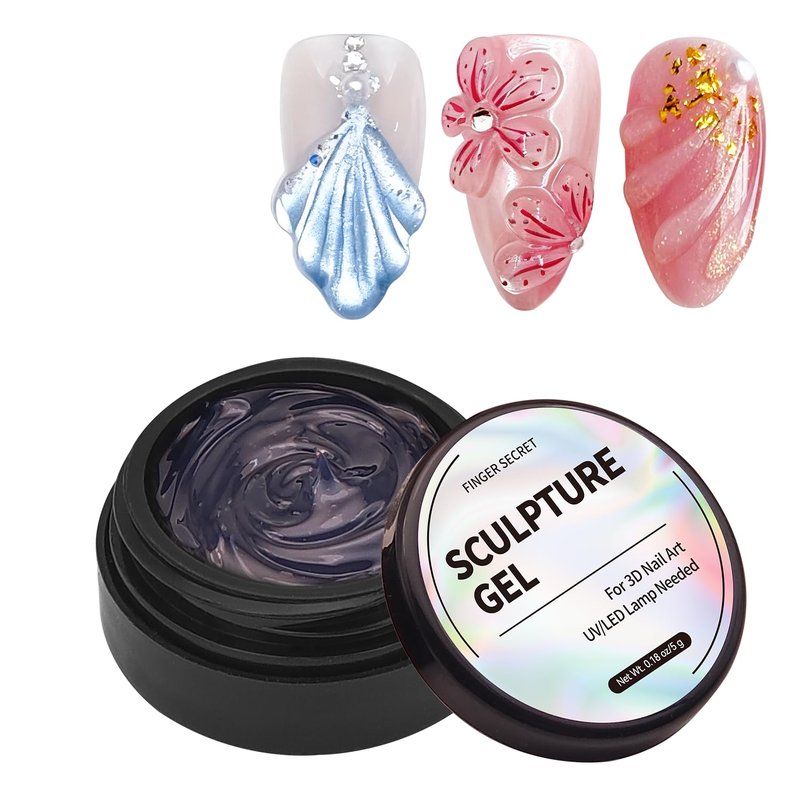 Crystal Clear Sculpture Glue Gel by [Brand Name] - Strong Adhesive for Diamonds & Nail Charms | 5g Quick LED Cure