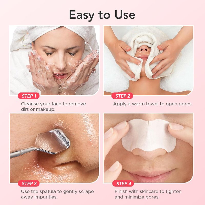 Litbear Blackhead Remover Tool Kit - 6 Pcs Acne Extractor Set with Leather Case for Deep Cleansing