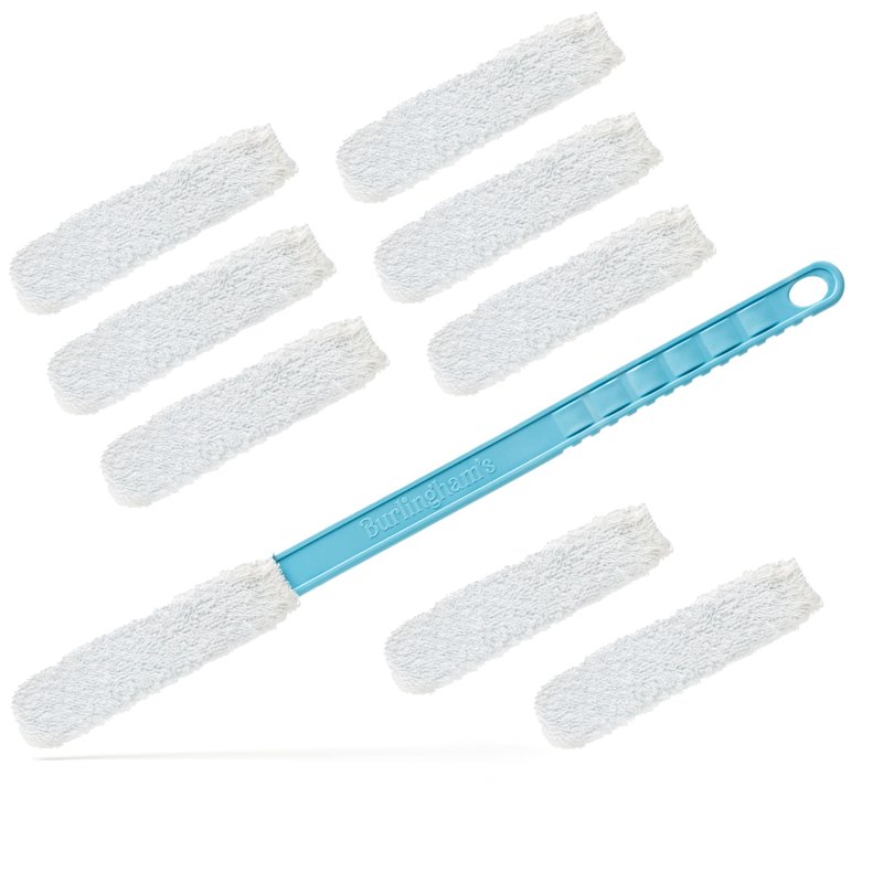 Long Reach Toe & Foot Towel Brush - 17" Tool with 3 Towel Covers and 6 Pc. Set of Towel Covers Replacement