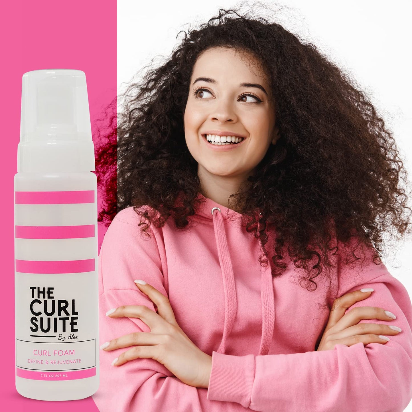 The Curl Suite Hydrating Curl Foam (7 Oz.), Anti-Frizz Formula for Women & Men with Frizzy, Wavy Hair, Volumizing & Frizz Control Hair Mousse for Curly Hair