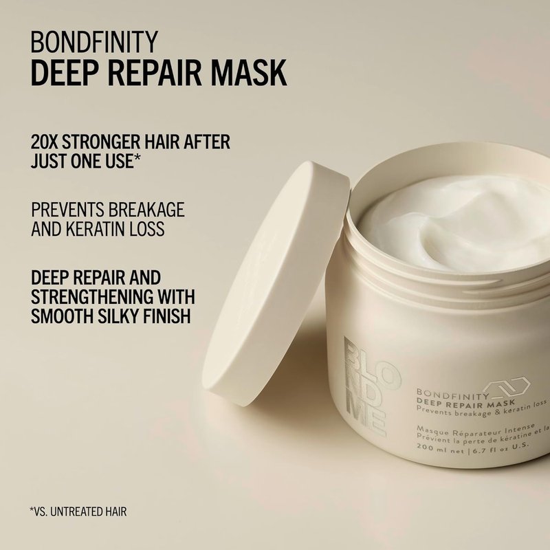 BlondMe Bondfinity Deep Repair Mask - Intensive Treatment for Blonde & Grey Hair | Strengthens & Prevents Breakage