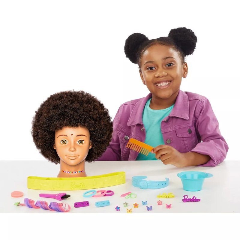 Skiennix Mannequin Head - Authentic Human Hair for Girls' Hair Styling Practice | Includes Clamp Holder