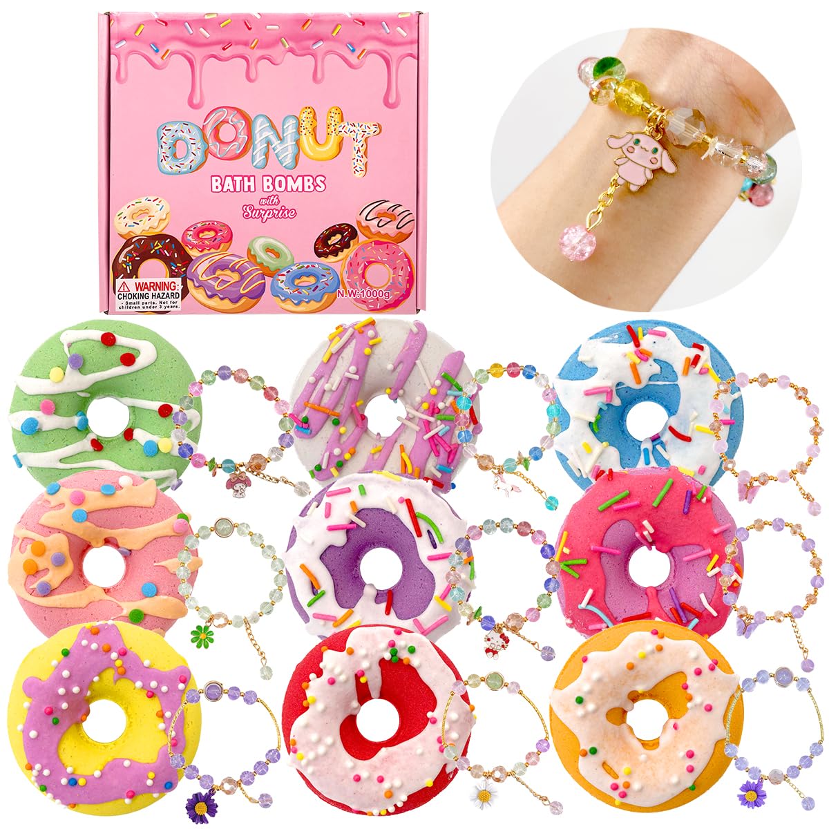 9 Pack Cupcake Bath Bombs for Kids with Surprise Inside, Kids Bath Salts with Jewelry Inside for Princess Girls, Super Large Kids Bath Balls for Children…