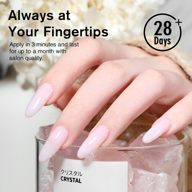Larvall BEAUTPAL Jelly Pink Gel Nail Polish 15ML Sheer Neutral UV Light Cure Gel Polish for Nail Art DIY Manicure and Pedicure at Home, Color 013