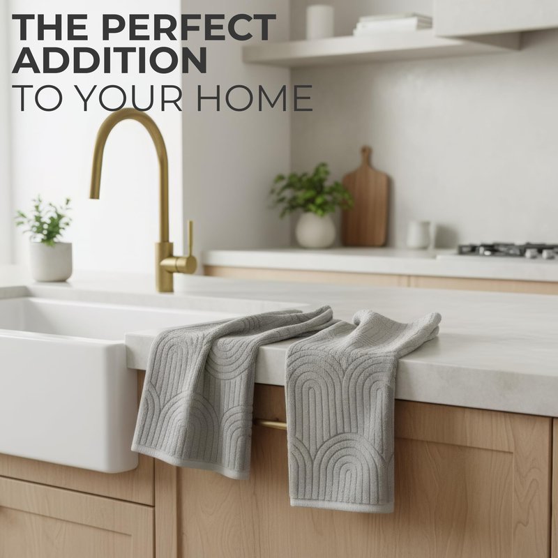 KIBAGA Decorative Hand Towels for Your Bathroom Or Kitchen – Luxurious Set of 2 Soft Boho Cotton Towels are Absorbent, Lightweight & Dry Quickly - Perfect to Elevate Any Bath Decoration at Home