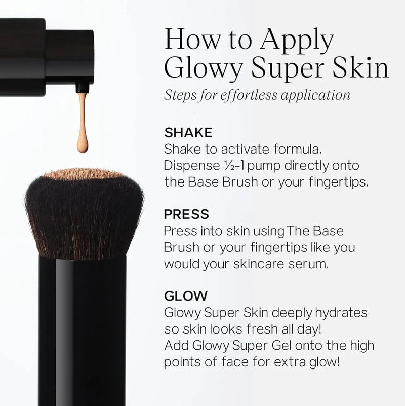 Saie Glowy Super Skin Tint Liquid Foundation - Lightweight Dewy Coverage + Hydrating Serum with Hyaluronic Acid - Shade 11 (1.01 oz)