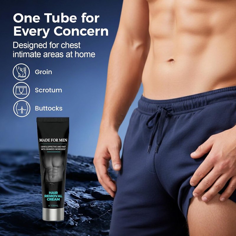 Skiennix Fast-Acting Body Hair Removal Cream for Men - Gentle Moisturizing Formula, 100ml
