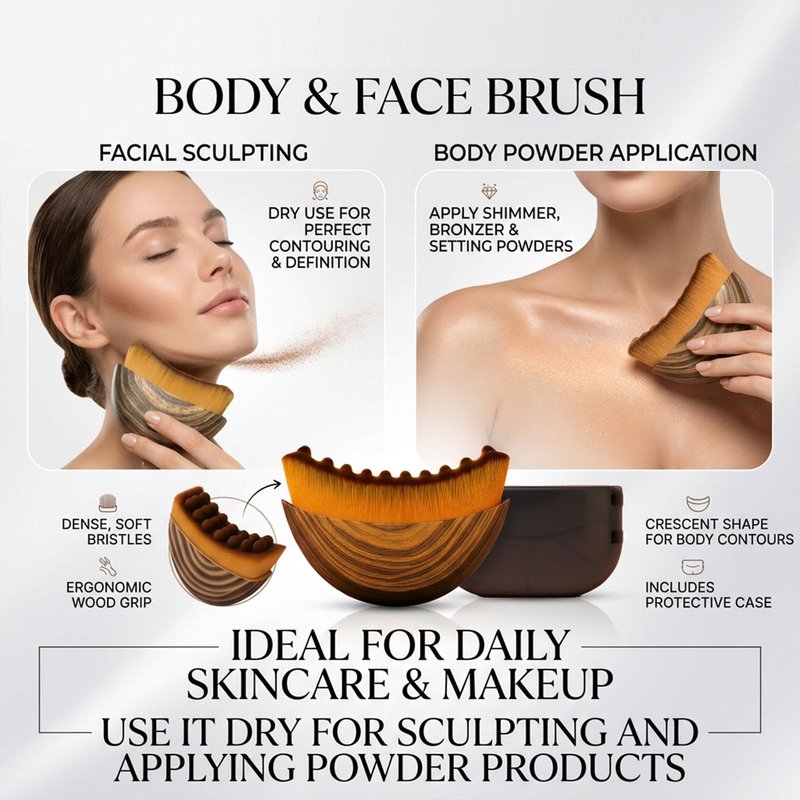 Lift & Glow Lymphatic Brush,Lymphatic Face Brush,Natural Makeup with Durable Soft Bristles, Ergonomic Facial Cleansing Brush for Sculpting 2pcs