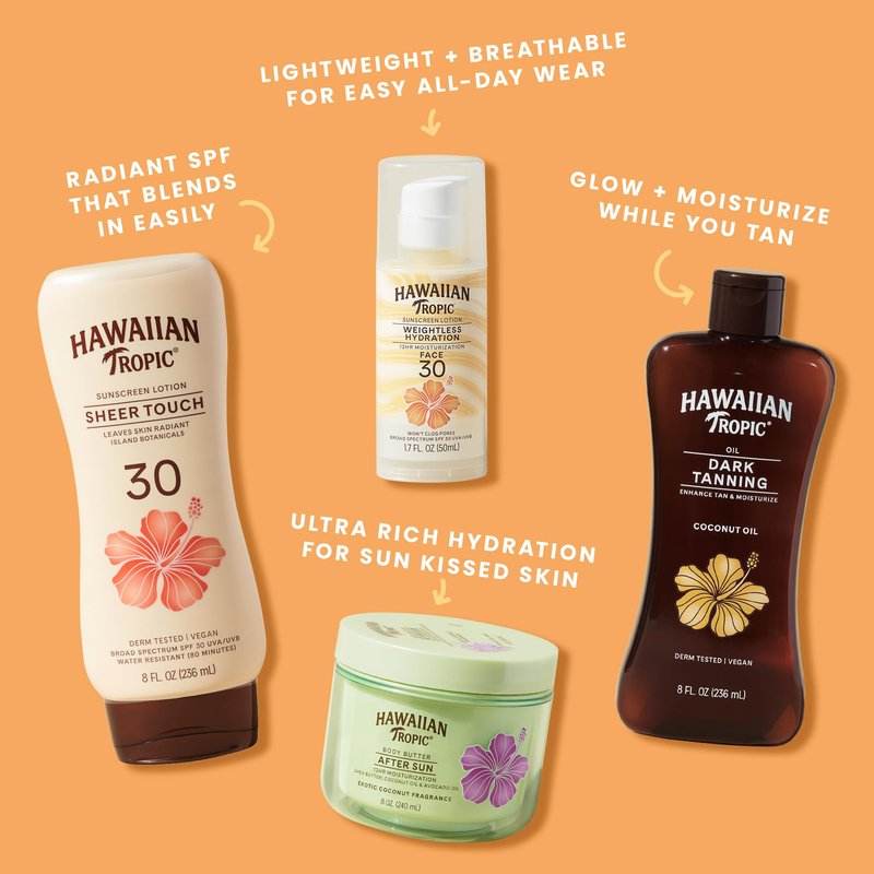 Hawaiian Tropic Sunscreen Protective Tanning Dry Oil Broad Spectrum Sun Care Sunscreen Spray - SPF 15, 8 Ounce, Sun