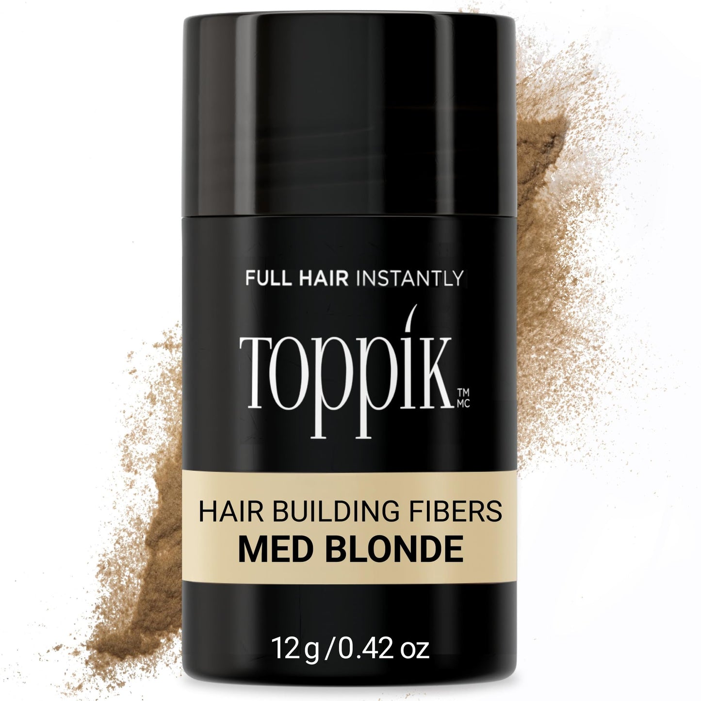 Toppik Hair Building Fibers, Medium Blonde, 12g Fill In Fine or Thinning Hair, Instantly Thicker, Fuller Looking, 9 Shades for Men & Women, Keratin Protein Formula