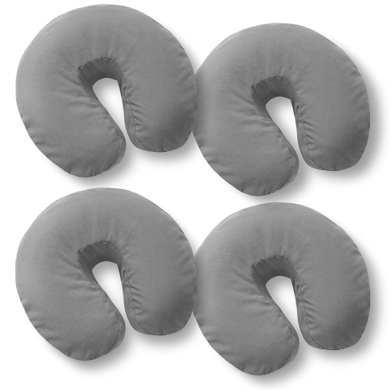 Saloniture 4-Pack Premium Microfiber Face Cradle Covers - Ultra Soft Fitted Massage Table Cradle Cover - Gray