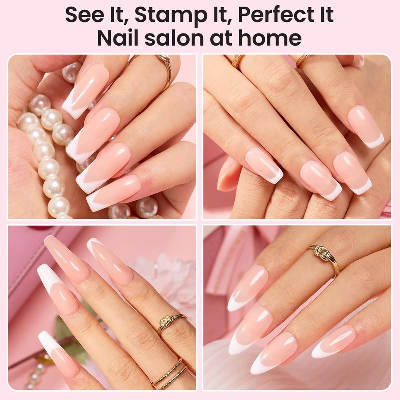 Beetles Nail Stamp Kit - 3 Pcs Silicone French Tip Nail Art Tools | Replacement Stamper Heads & Scrapers for DIY Manicure