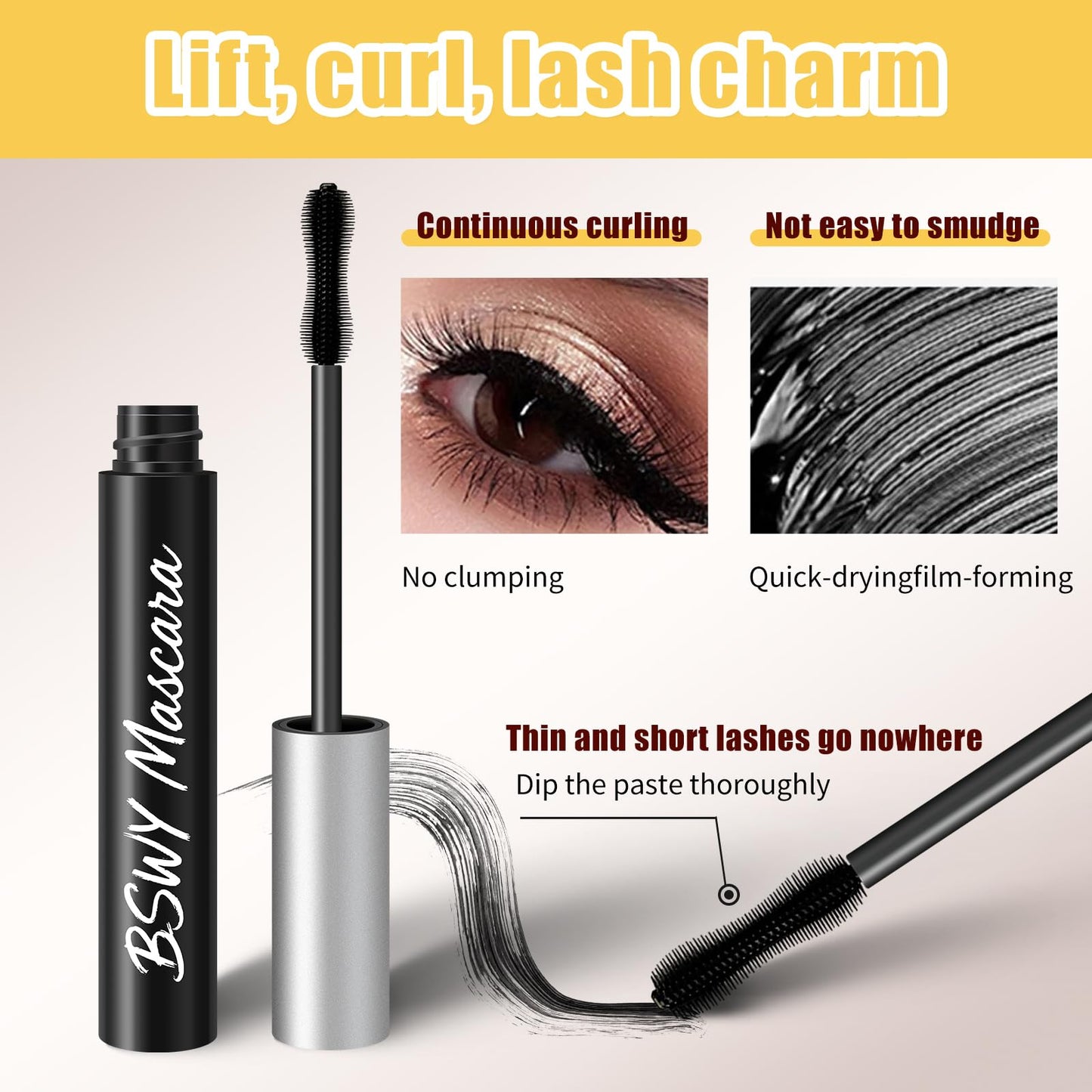 Sky High Telescopic Tubing Mascara - Waterproof & Essence-Infused, Ideal for Women 60 Plus, Lengthening & Volumizing for Fuller, Smudge-Resistant Lashes