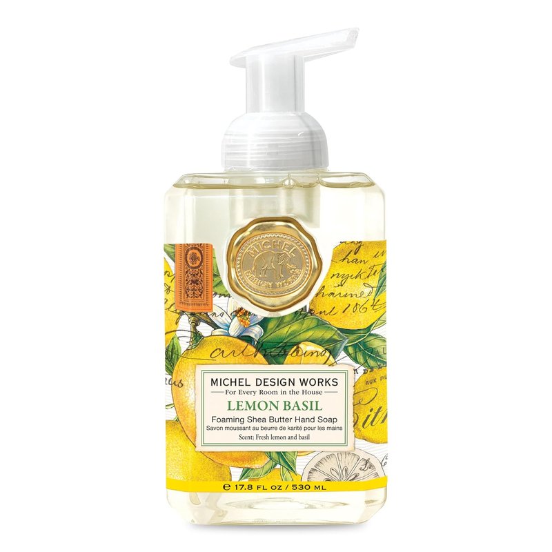 Michel Design Works Foaming Hand Soap - Refreshing Lemon Basil Scent | 17.8 Fl Oz Each