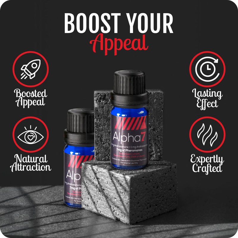 Alpha 7 Pheromone Cologne for Men - Unscented High Concentration Blend | Attract Women (10 ml)