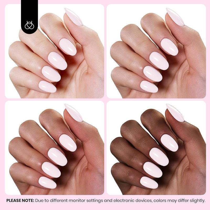 Beetles Pink Gel Polish - Hema Free Cream Puff 15ML Full Size/0.51Fl Oz, Pastel Light Pink Gel Nail Polish, Soak Off UV LED Lamp Nail Art, Long-Lasting Manicure Salon DIY Home Bright Summer Nails