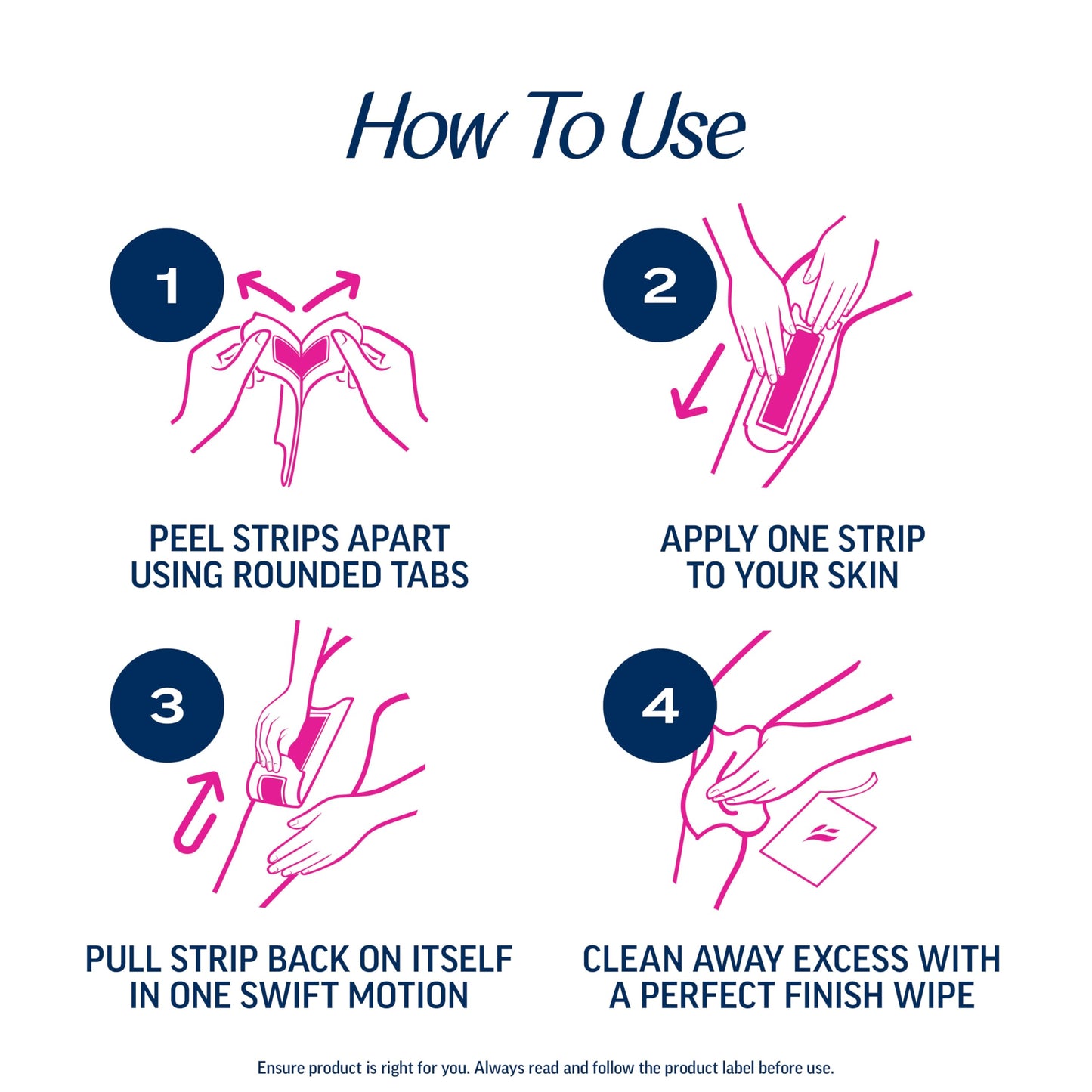 VEET Ready-To-Use Waxing Kit For Women, Wax Strips For Body Hair Removal, Wax Kit For Legs and Body, Personal Care Product, Hair Remover, 40ct Waxing Strips (20 Double-Sided), 4ct Body Wipes