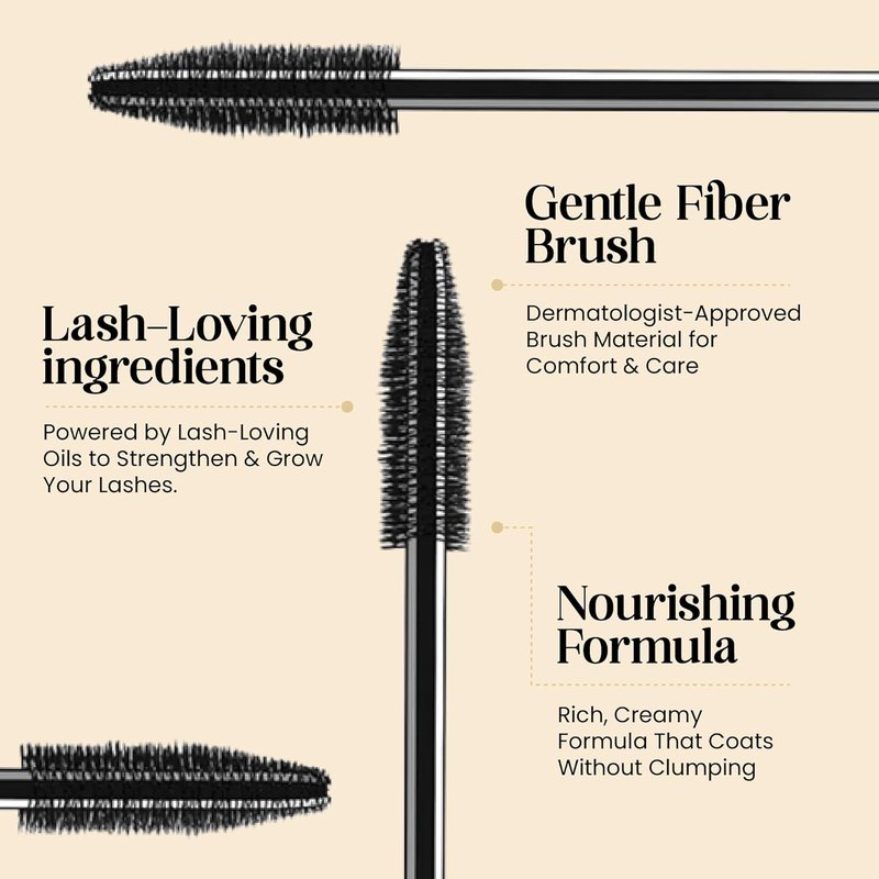 Kehyla Beauty™ Mascara - Lengthening & Volumizing Formula for Mature Women | Smudge-Proof, Water-Resistant, Long-Lasting in Black & Brown
