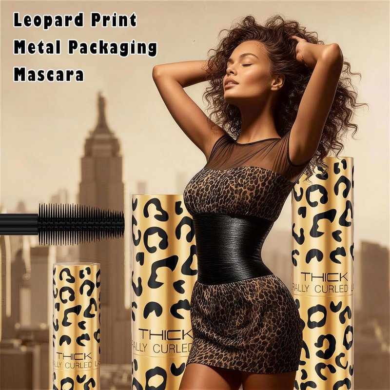 Mascara for Older Women with Thin Lashes, Leopard Print Packaging Instant Eyelash Volumizing and Thickening, Bold Volume Black