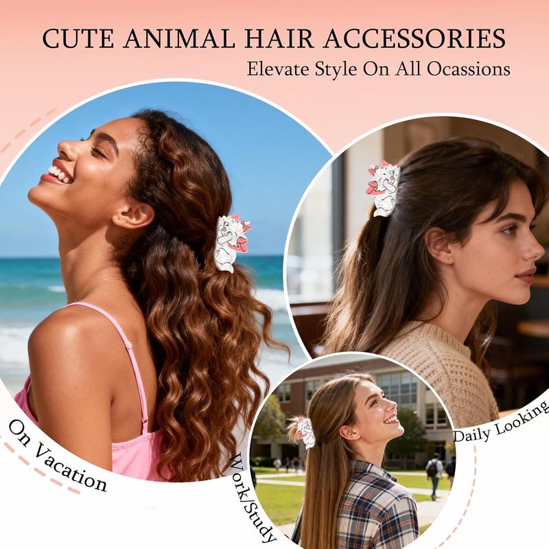 Skiennix Cat Hair Claw Clips - Funny Pink Accessories for Cat Lovers | Perfect Gift for Birthdays & Holidays