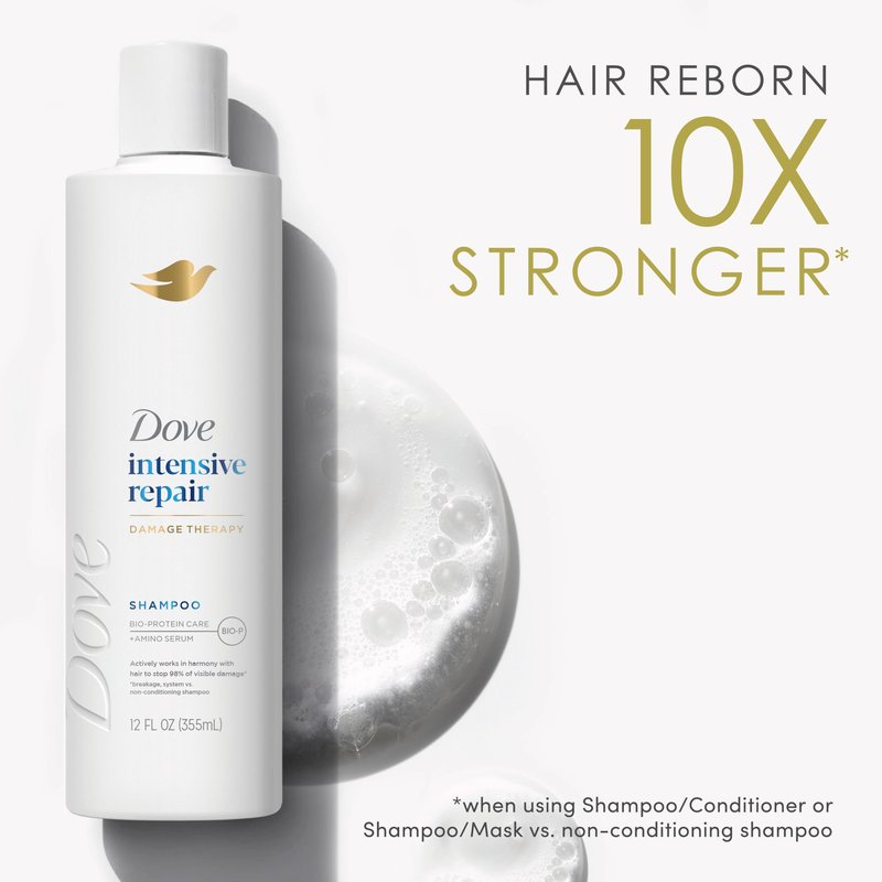 Dove Shampoo Intensive Repair for Damaged Hair with Bio-Protein Care Technology and Amino Serum 12 Fl Oz