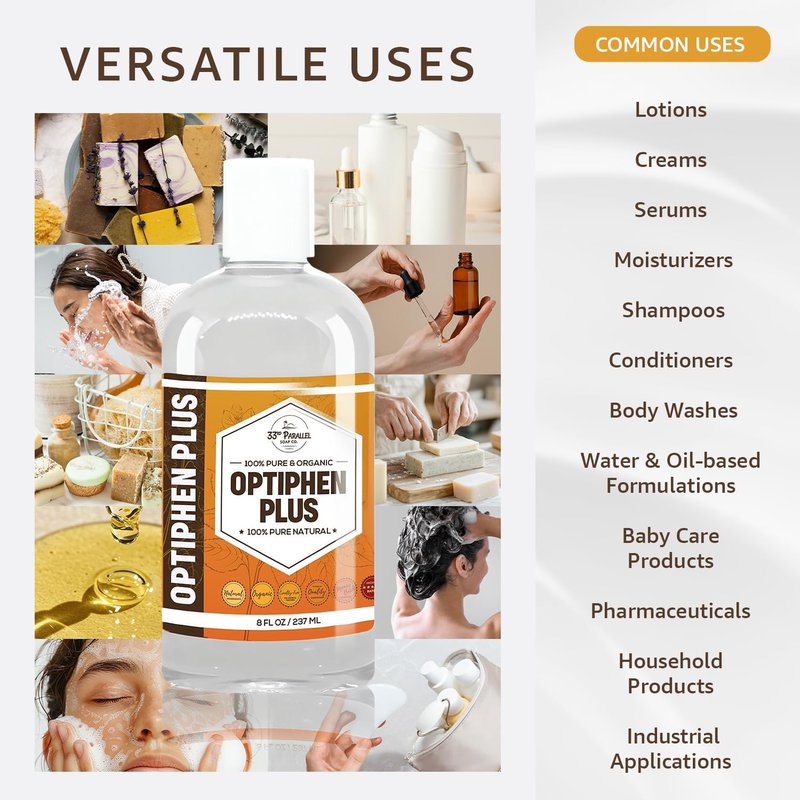 OPTIPHEN Plus Natural Preservative - Paraben-Free & Formaldehyde-Free | 4 oz for Soap Making, Lotions & Creams