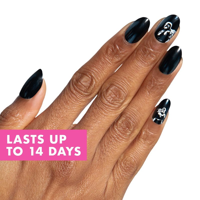 Olive & June Instant Mani Press-On Nails (Glue) | Star Wars: The Mandalorian & Grogu | 42 Fake Nails, 21 Sizes | Non-Toxic, Long-Lasting Up to 14 Days | Medium, Oval | The Mandalorian Creed