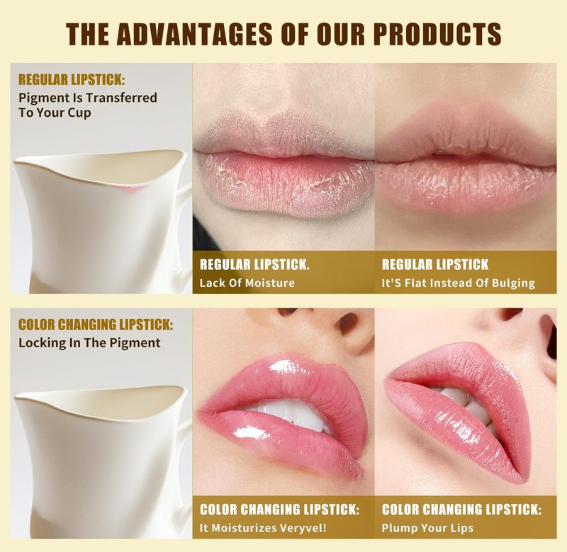 Coello PH Lipstick Color Changing Long Lasting for Mature Women, Flatters Every Skin Tone