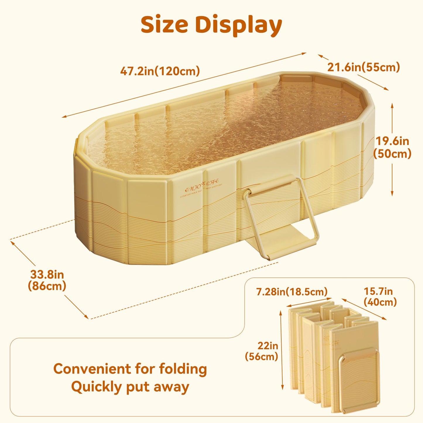 HLCZLUZ Portable Bathtub, Foldable Bathtub No Installation, Bathroom SPA Soaking Tub, Shower Stall Collapsible Hot & Ice Bath Tub (Light Pink, 29.5"L x 17.7"W x 9.8"H)