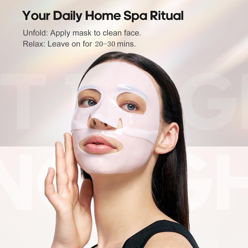 NLQ Collagen Face Mask Overnight Hydrogel Deep Mask - Glass Skin Intensive Hydrating & Firming Pore Refining Anti-Aging Sheet Mask, Skincare Gift for Women (5 Sheets)