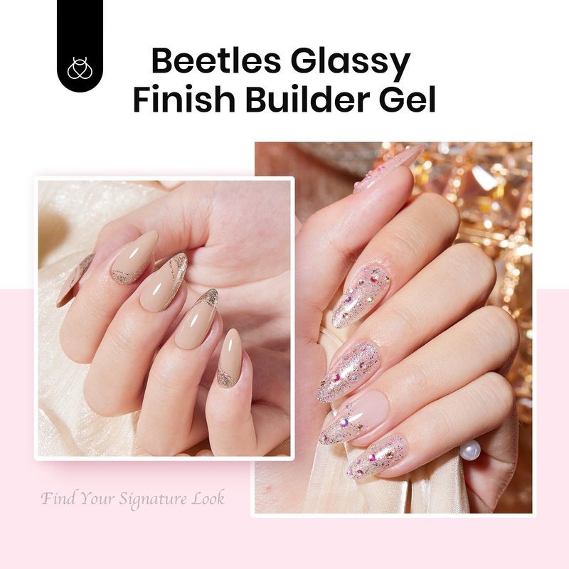 Beetles Low Heat Hard Gel Kit,Mint Sheer 2 Pcs Nail Extension,Sculpting,Building Apex for Salon Professionals,Clear Builder Nail Gel,UV & LED Lamp Needed