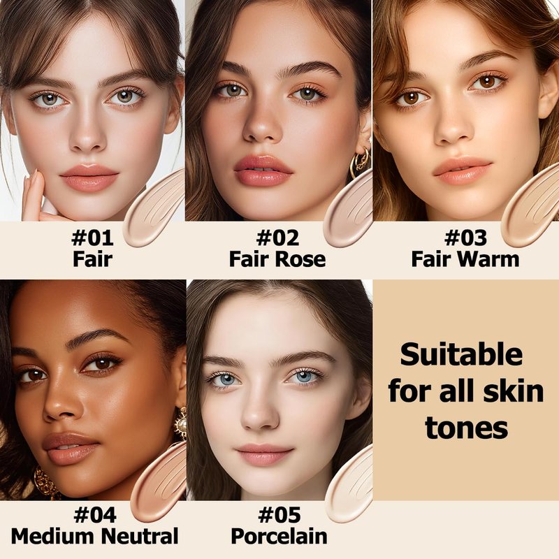 QIC Under Eye Concealer - Hydrating Full Coverage for Dark Circles & Blemishes | Vegan, Fair Rose, 0.34 FL.OZ