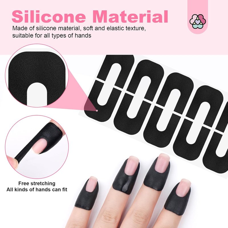 Saviland French Manicure Kit - 4PC Nail Art Stamper & 100PC Polish Protectors for Perfect Nails