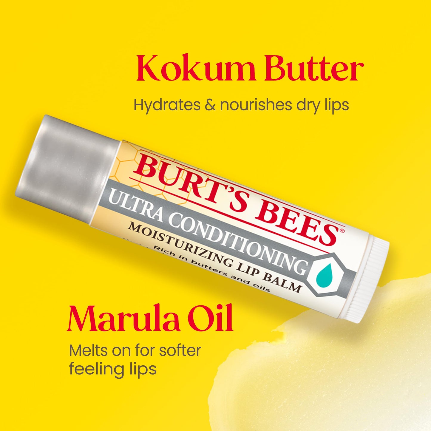 Burt's Bees Lip Balm Valentines Day Gifts, Ultra Conditioning Moisturizing, Lip Moisturizer Rich in Oils and Butters, Natural Origin Lip Care, 2 Tubes, 0.15 oz.