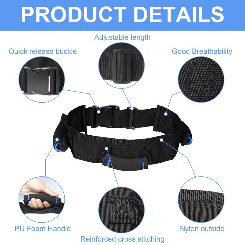 Gait Belt, Gait Belts for Seniors, Gait Belt with Handles, Gate Belts Medical for Elderly, Transfer Belt with Quick Release Buckle, Lift Belt for Physical Therapy, Safety Walking Belt for Elderly