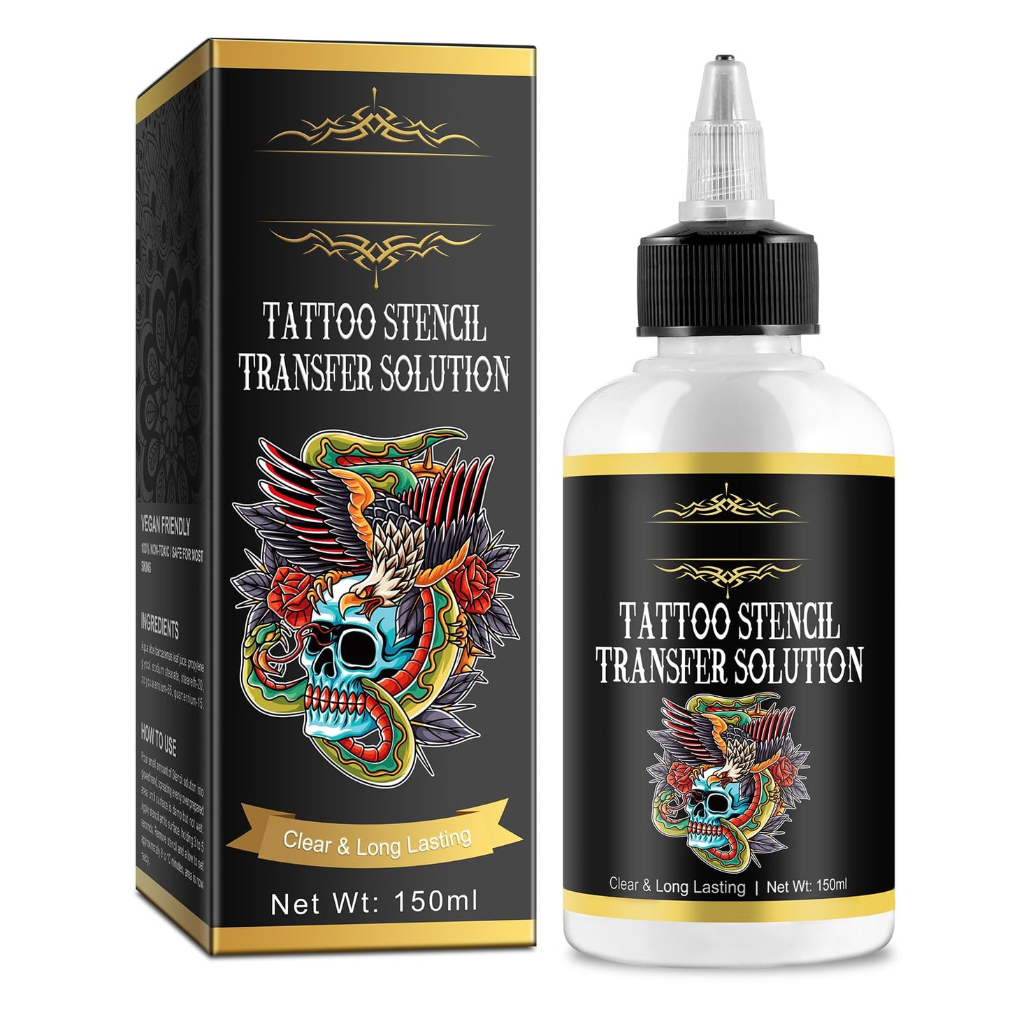 Tattoo Stencil Transfer Gel,Professional Tattoo Transfer Lotion Formula for Tattoos Supplies Long-Lasting Stencil Gel Body Paint Art Safe Cream(150ML)