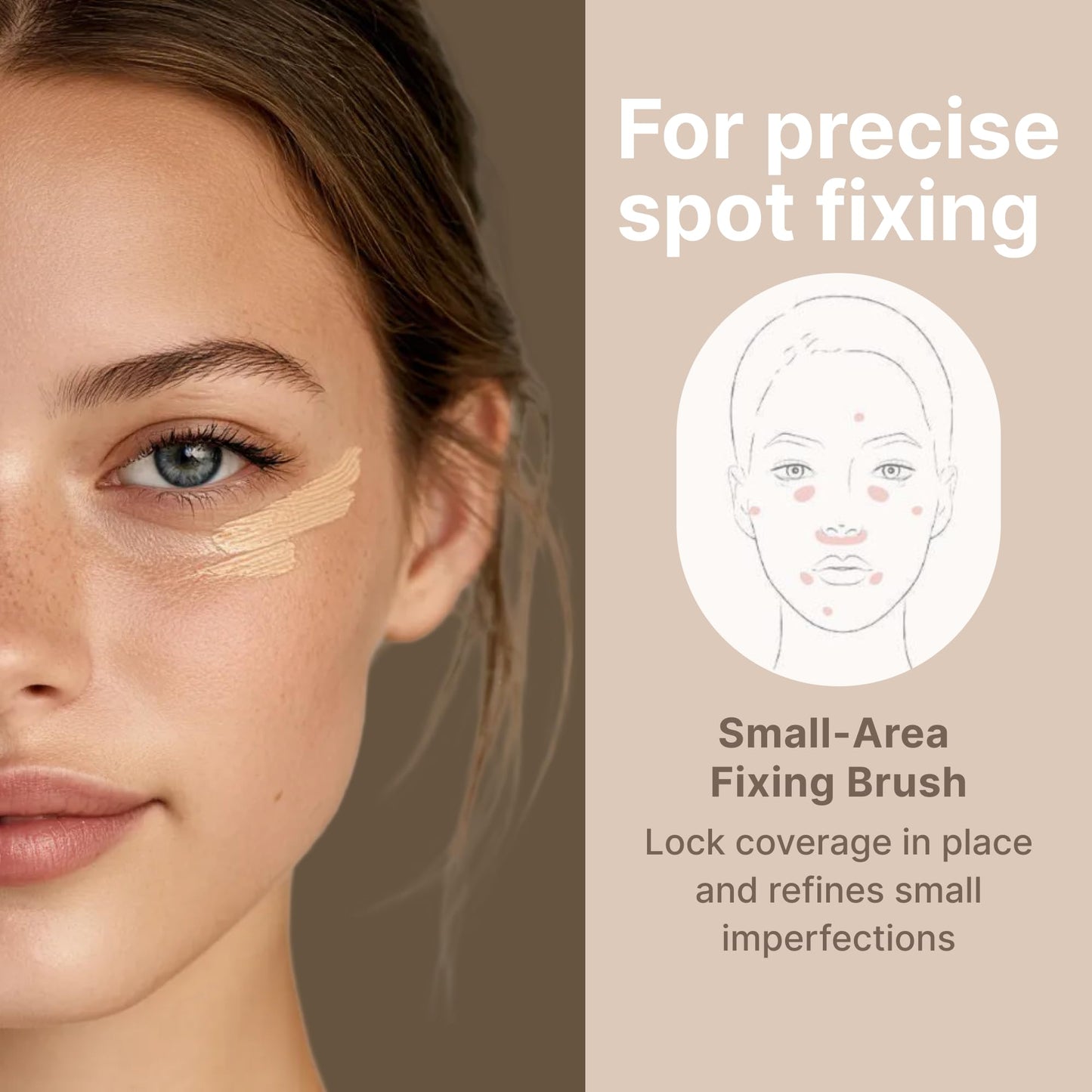 THE TOOL LAB 239 Spot Cover Concealer Brush, Flat Makeup Brush for Spot Coverage and Under Eye, Works with Cream and Liquid Concealers, Professional Kbeauty Makeup Tool