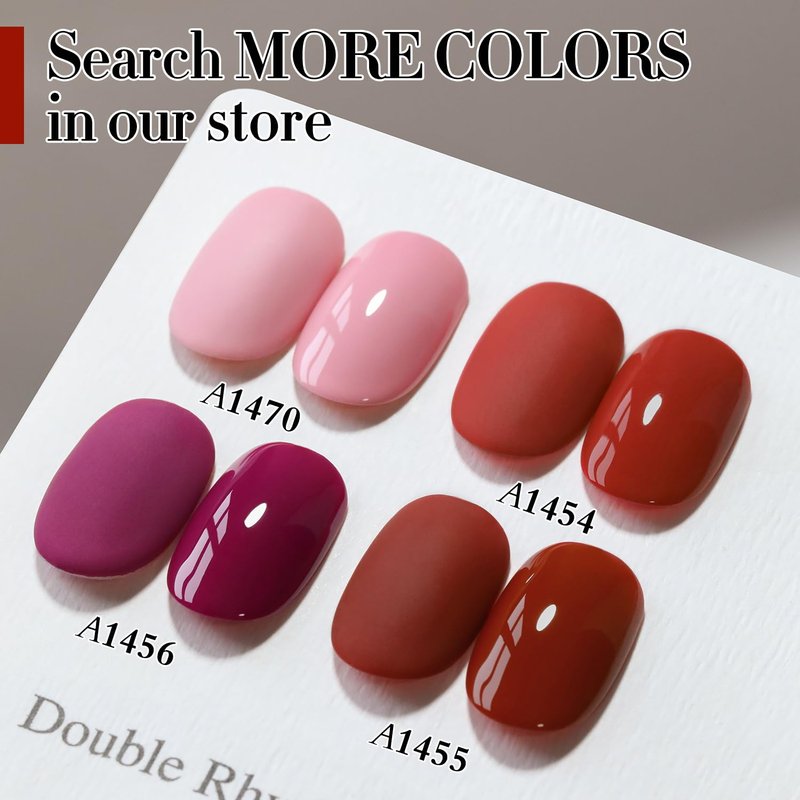 Gel Polish - Double Rhythm 15ML Iron Red | Sheer Finish for DIY Manicure at Home