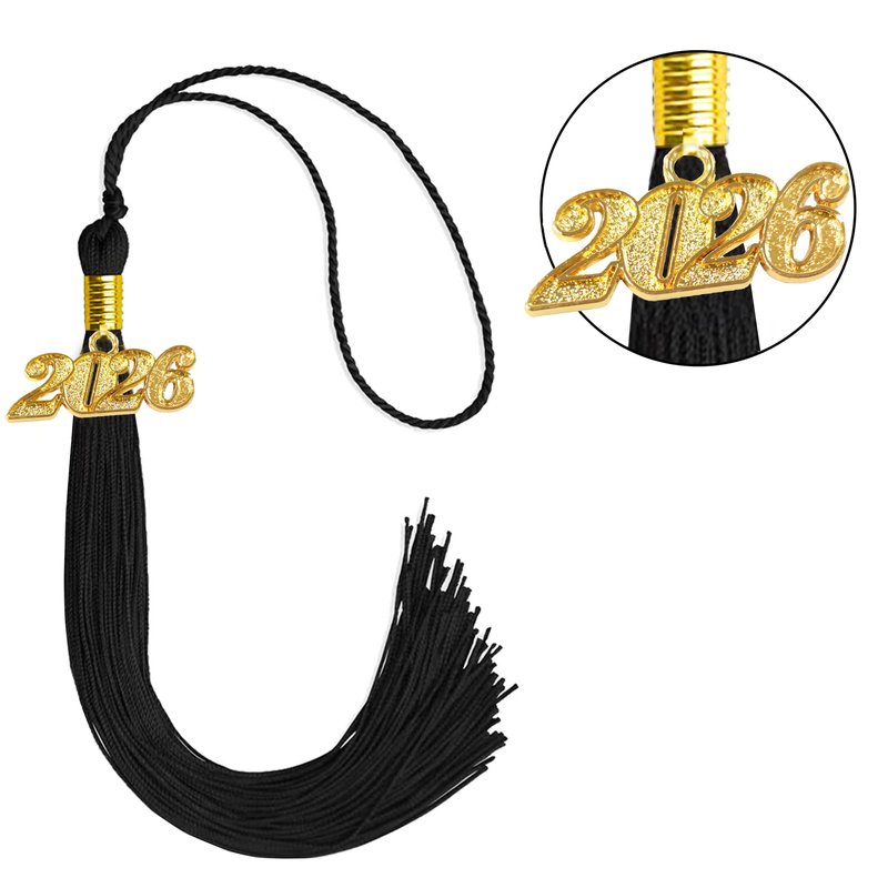 gradois Unisex Adult Matte Graduation Cap with 2026 Tassel Year Charm for High School & Bachelor Master Black