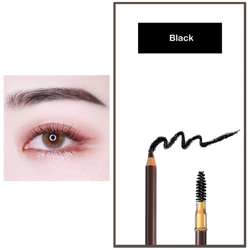 Eyebrow Pencil Longlasting Waterproof Durable Automaric Liner Eyebrow 5 Colors to Choose (5pcs, 1# Black)