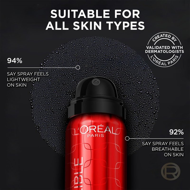 L'Oreal Paris Infallible Setting Spray Mist - Microfine 36HR Hold | Clear, 1.76 oz (Pack of 2)