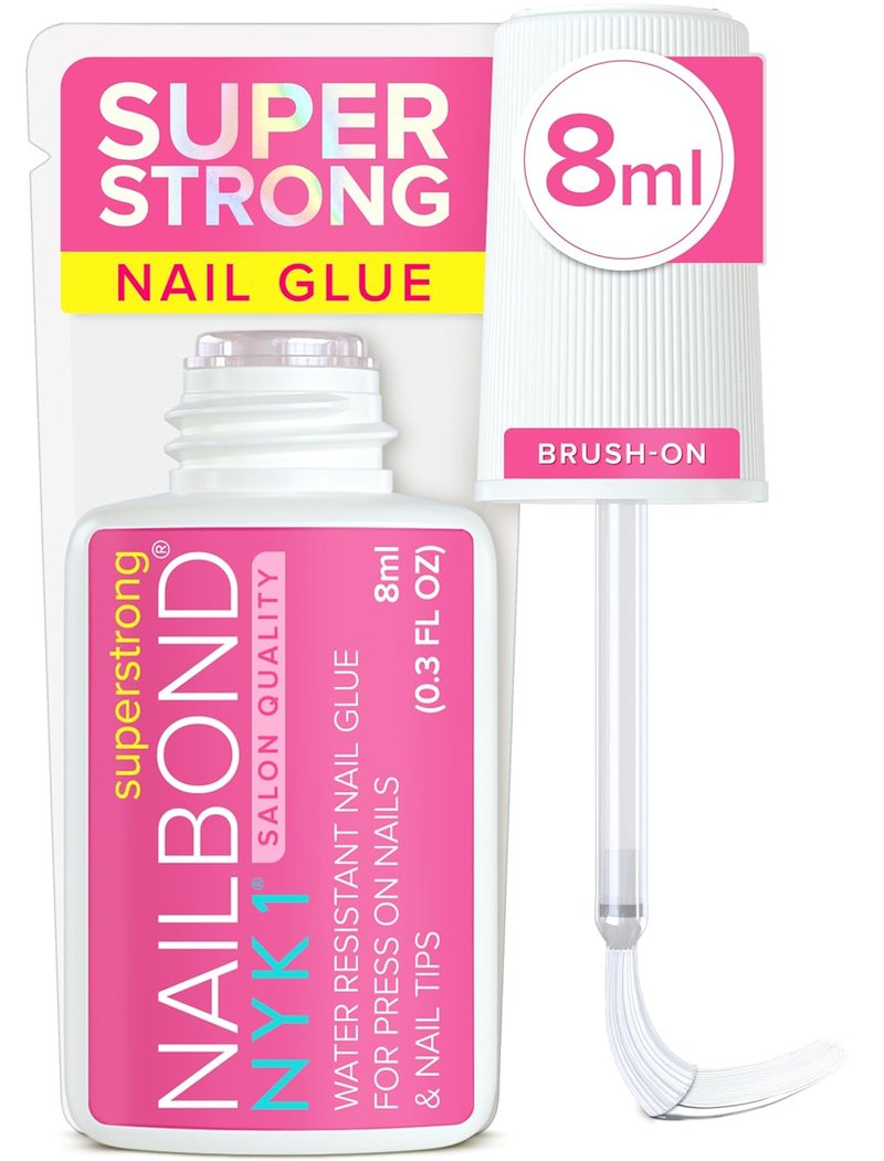 NailBond Super Strong Nail Glue - Long Lasting Brush-On Adhesive for Press-On & Acrylic Nails | 8ml