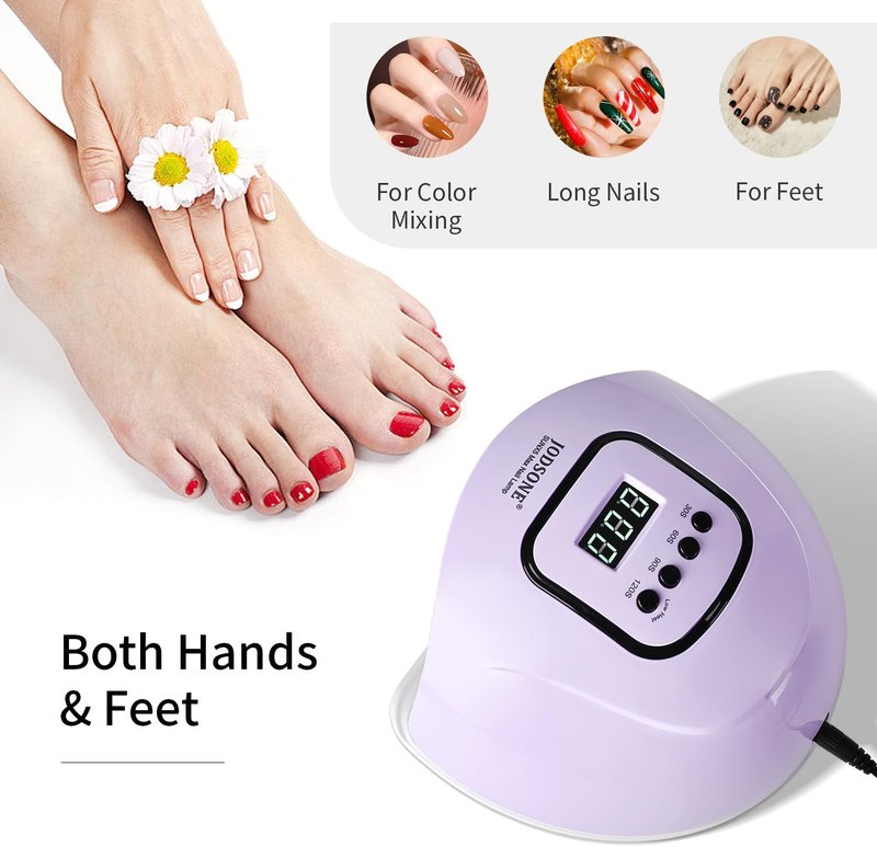 JODSONE U V LED Nail Lamp, Nail Dryer for Gel Polish with Led Light with Automatic Sensor & 4 Timers Purple