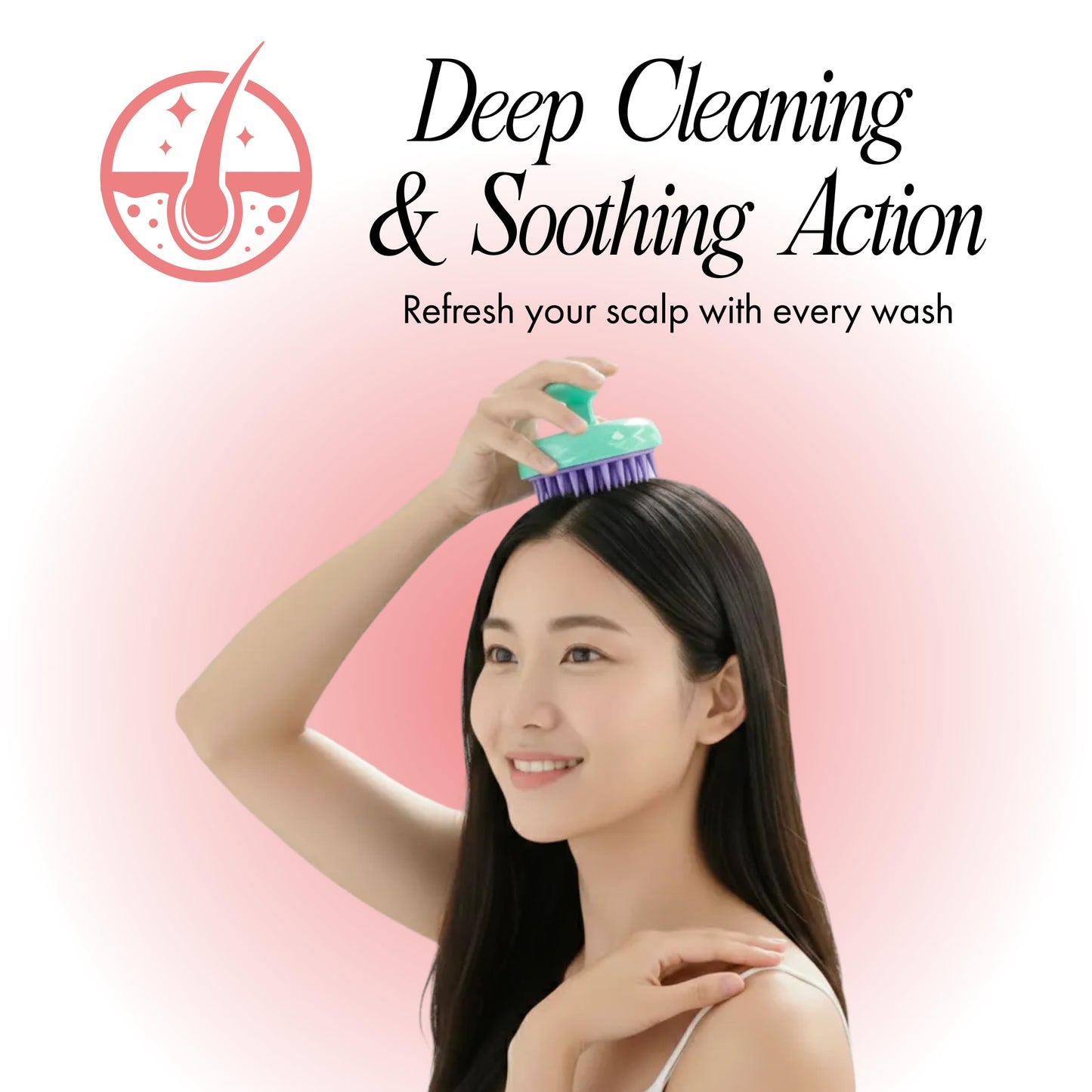 Spa Savvy Scalp Massager, Handheld Head and Temple Scrubber Brush for Massaging