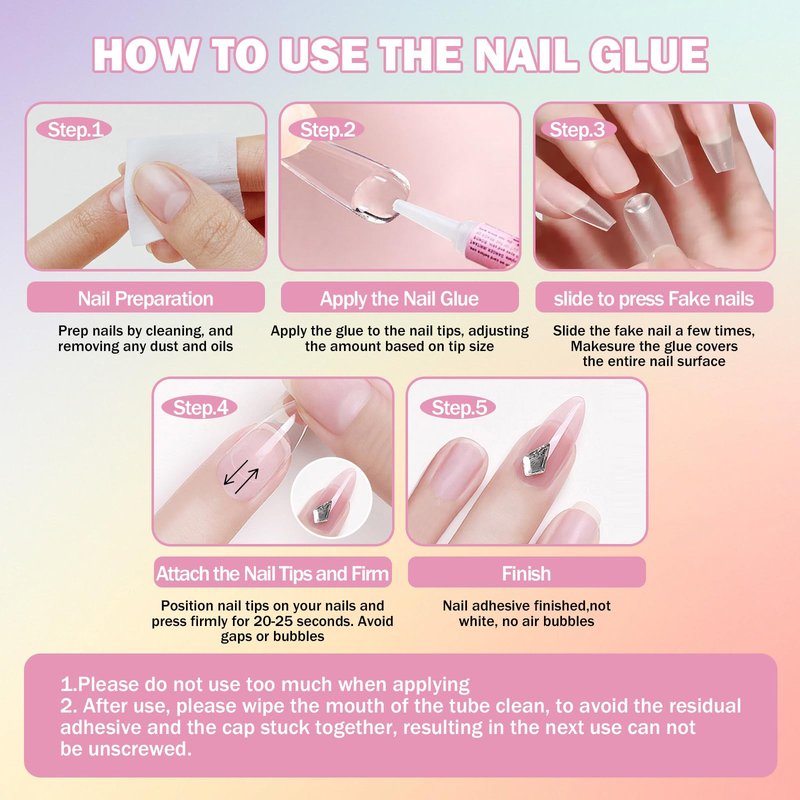 15PCS Nail Glue for Acrylic Nails, Professional Nail Tip Glue for Fake Nails Broken Nails Adhesive Super Bond for Press on Nails Glues Adhesive for Fake Nails Tips Glues
