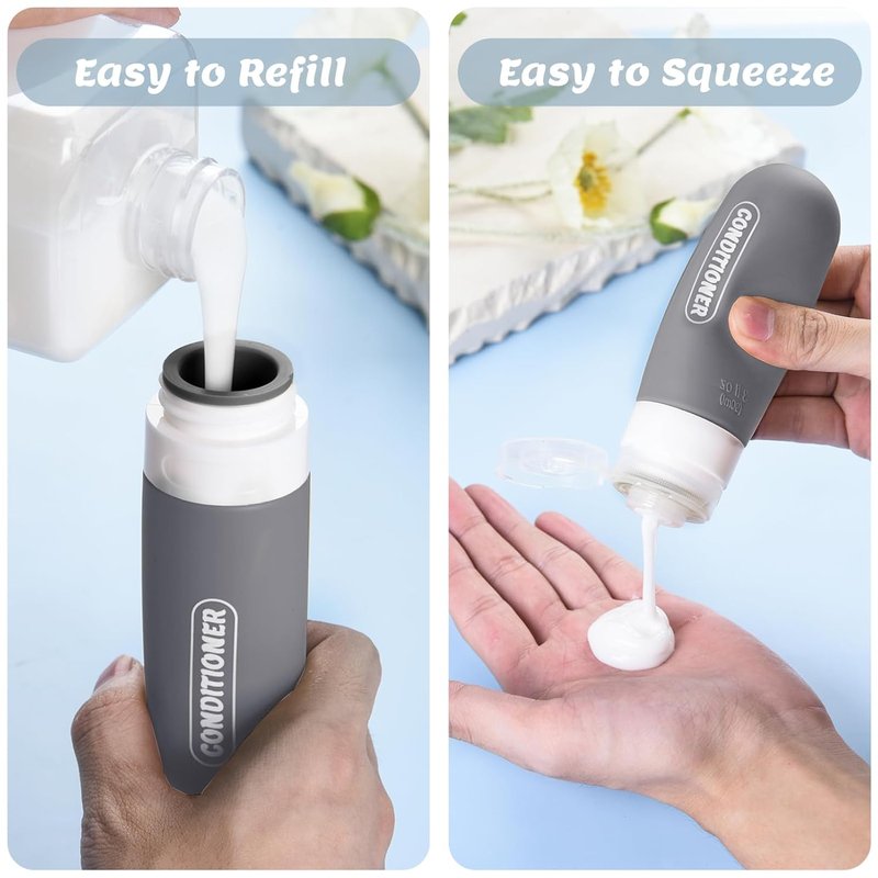 Skiennix 20 Pack Travel Bottles Set - TSA Approved Leak Proof Toiletry Containers | Dark Color