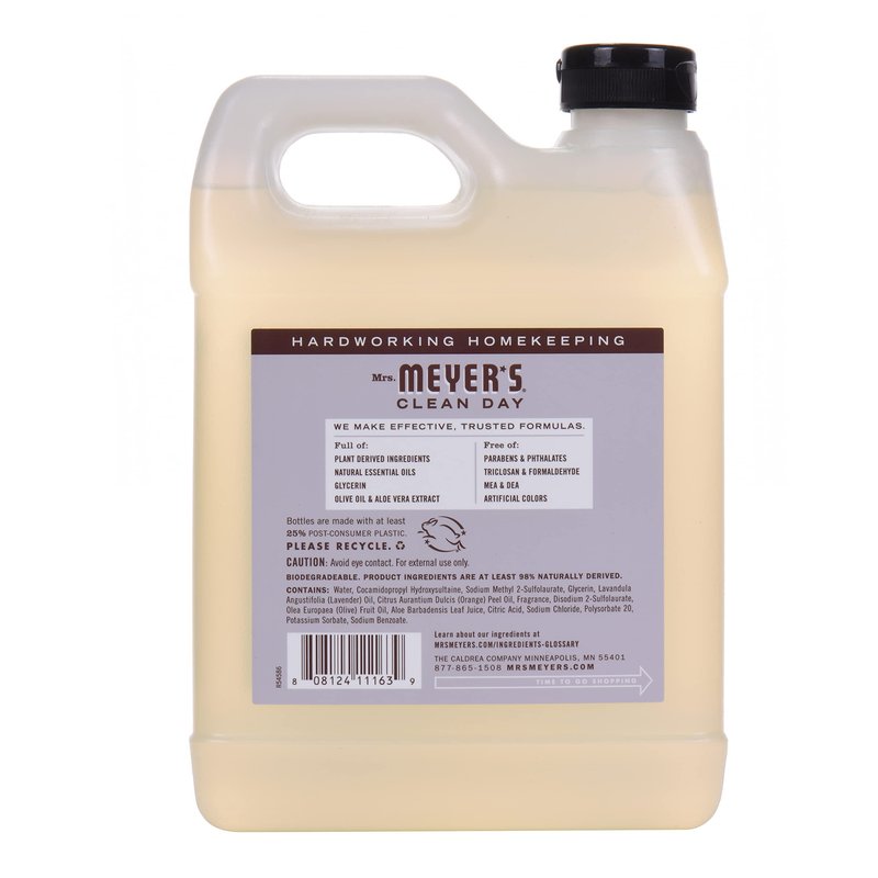 Mrs. MEYER'S Clean Day Liquid Hand Soap Refill, Lavender, 33 Fl Oz (Pack of 6)