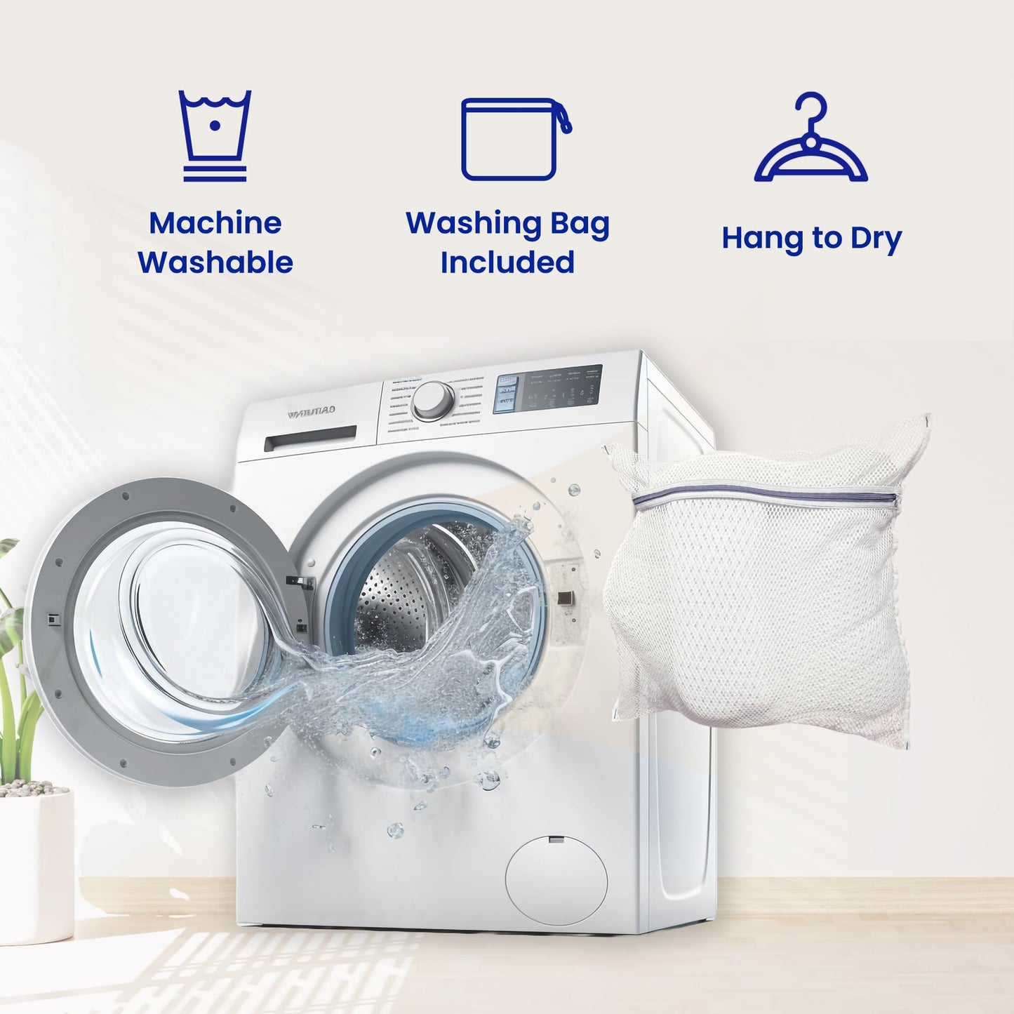 Tevanas Bath Pillows for Tub Full Body, Large Mesh tub Pillow for Bathtub for Head, Neck and Back Support with Laundry Bag and Hanger for Quick Drying White