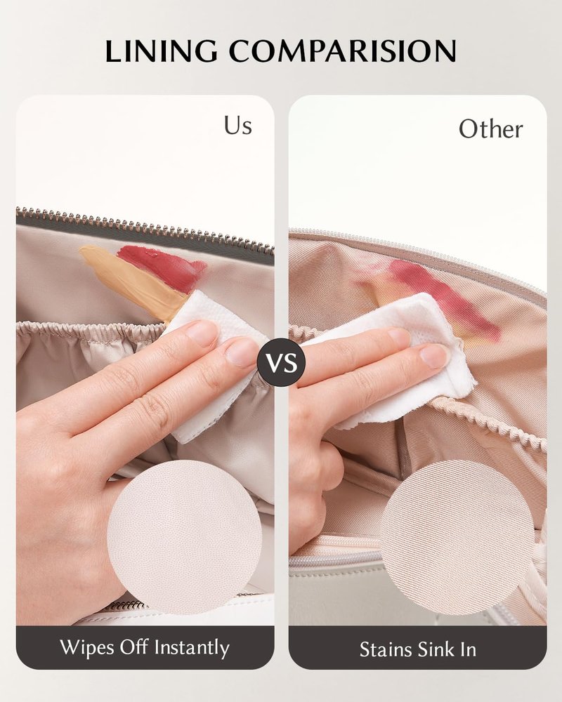 EACHY Makeup Bag, Large Capacity Provence Travel Toiletry Bag, Waterproof Cosmetic Bags for Women Large Capacity Makeup Pouch with Divider and Handle