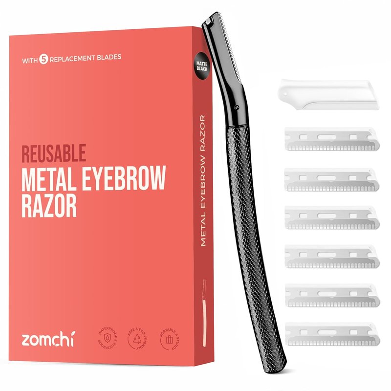 Eyebrow Razor - Precision Face Trimmer for Women & Men | 6-Blade Shaver in Black